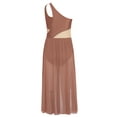 thumbnail image 4 of Yanarno Robe de Danse Ballet Lyrique à une Épaule avec Strass Scintillant pour Filles, Rose Poussiéreux 6, 4 of 6