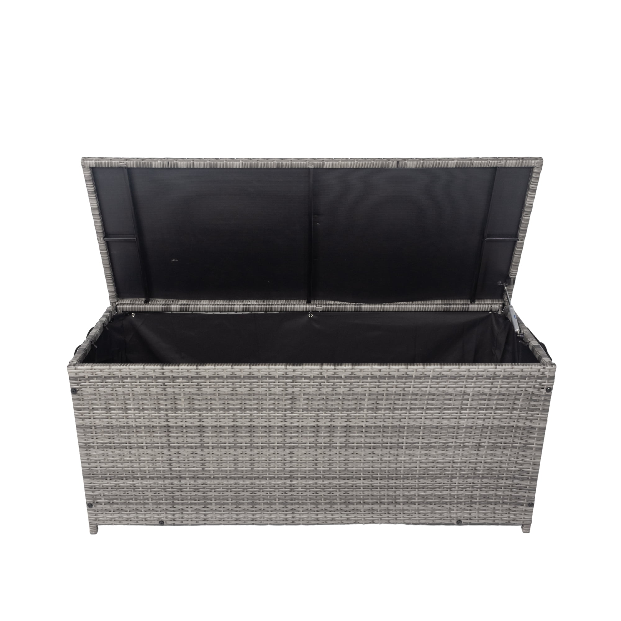 ZZZQ Outdoor Storage Box, 113 Gallon Wicker Patio Deck Boxes with Lid