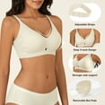 thumbnail image 4 of Qylux Women's Wireless No Underwire Bras Seamless Full Coverage Push Up Bralette, Comfortable Everyday Bra,Beige,XL, 4 of 8