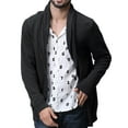 thumbnail image 1 of Matchstick Men's Stand Collar Long Sleeves Shawl Breasted Cardigan Sweater, 1 of 8