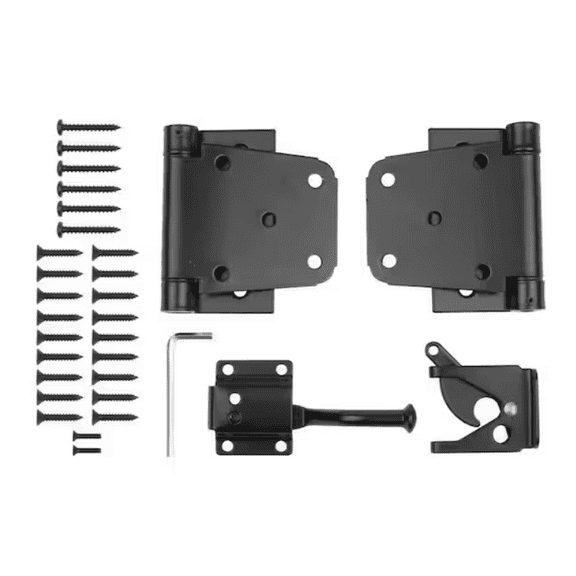 Hyper Tough Black Steel Self-Closing Gate Kit