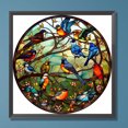 thumbnail image 1 of Cuadros Decorativos Pintura de diamante 5D DIY Taladro redondo completo Flores Pájaro Kit Decoración del hogar Arte Wdftyju  embutido en tela, 1 of 7