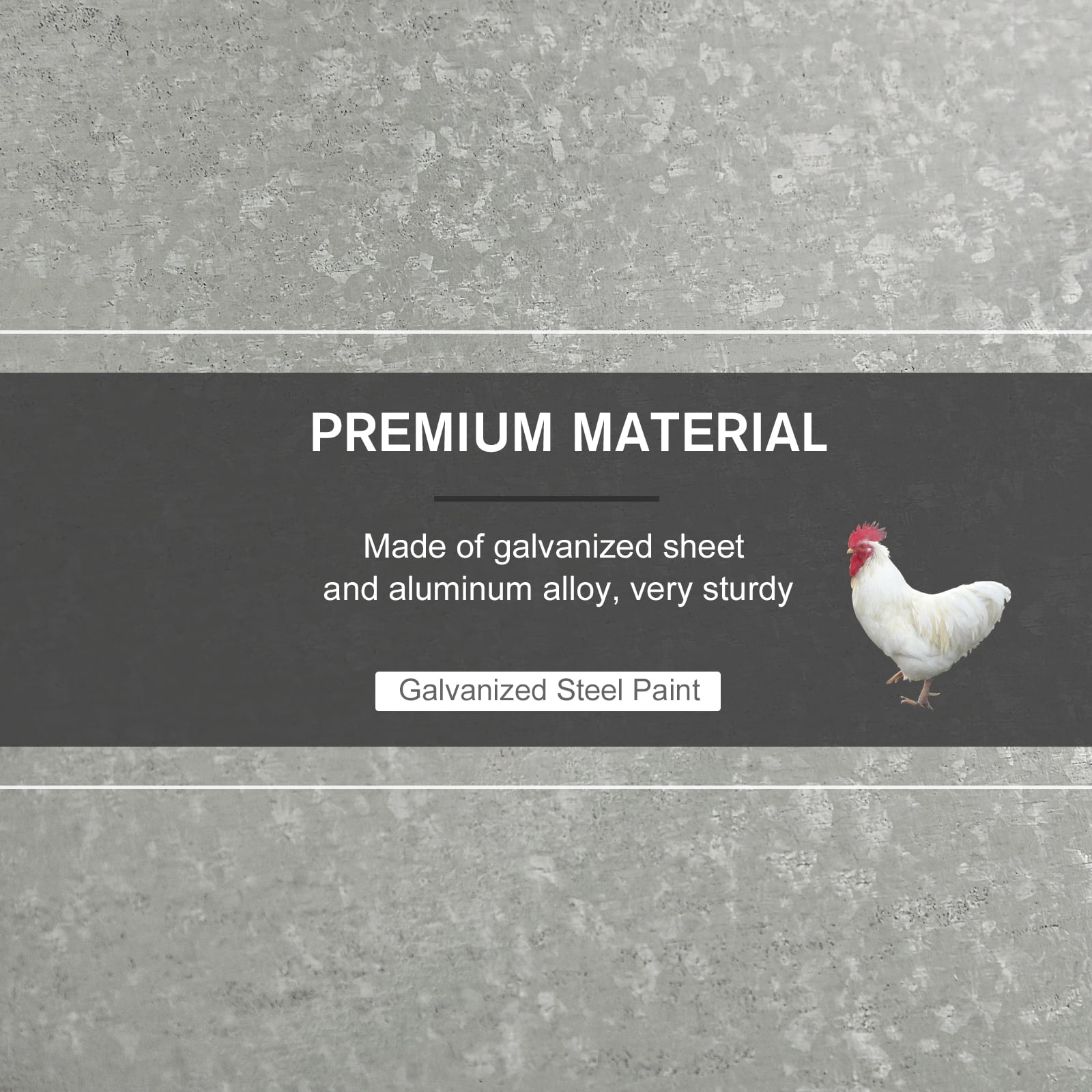 25 lbs Capacity Automatic Chicken Poultry Feeder with a Galvanized Steel and Aluminium Build, Weatherproof Design