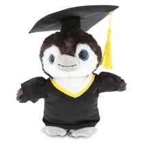 DolliBu Grey Penguin Graduation Plush Toy - Super Soft Graduation Stuffed Animal Dress Up with Gown & Cap with Tassel Outfit - Cute Congratulatory Graduation Gift - 9 Inches