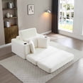 thumbnail image 2 of Lunale Boneless Chaise Lounge Chair with Ottoman, 52" Oversized 3-in-1 Convertible Sofa Chair for Living Room, Beige Corduroy, 2 of 9
