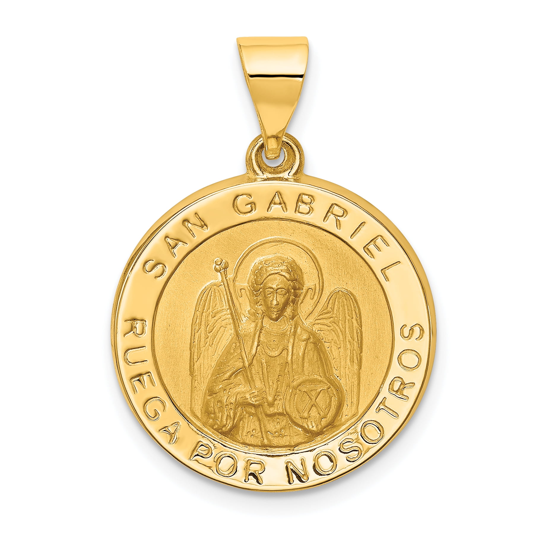 IceCarats 14k Yellow Gold Spanish Saint Gabriel Medal Pendant Charm