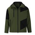 thumbnail image 5 of Mens Windbreaker Multi Pocket Jacket Casual Three Proof Fashionable Splicing Outdoor Couple Jacket Army Green L Windbreakers for Men, 5 of 6