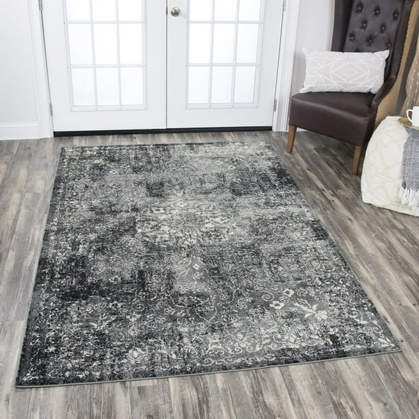 Rizzy Home Panache Grey Fl Medallion Area Rug 3 X 5