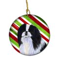 thumbnail image 1 of Japanese Chin Candy Cane Holiday Christmas Ceramic Ornament, 1 of 1