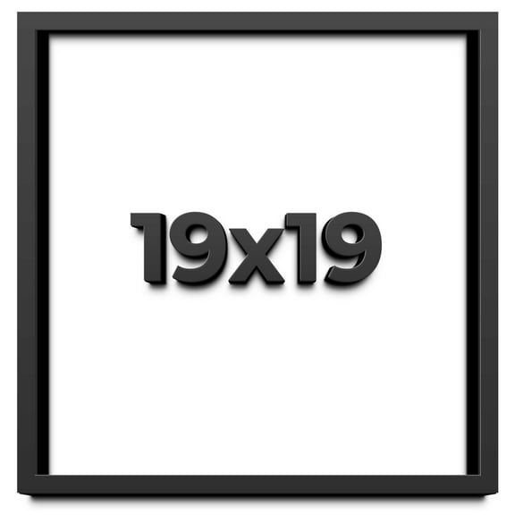 19x19 Shadow Box Frame Black | 1 inches Deep Real Wood Contemporary Shadowbox Display Frame | UV