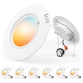 thumbnail image 1 of 6 Pack 5/6 Inch LED Recessed Lighting, Retrofit Can Lights with Baffle Trim, Surface Ring 5CCT Selectable (2700K/3000K/4000K/5000K/6000K), Dimmable, 12.5W=100W, 950LM, IC Rated, ETL & FCC, 1 of 5