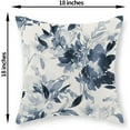 thumbnail image 6 of Spring Pillow Covers 18x18 Inch Set of 2, Watercolor Blue Flower Throw Pillows Summer Spring Floral Decorations Pillowcase Farmhouse Decor Linen Outdoor Cushion Case for Home Party, 6 of 6