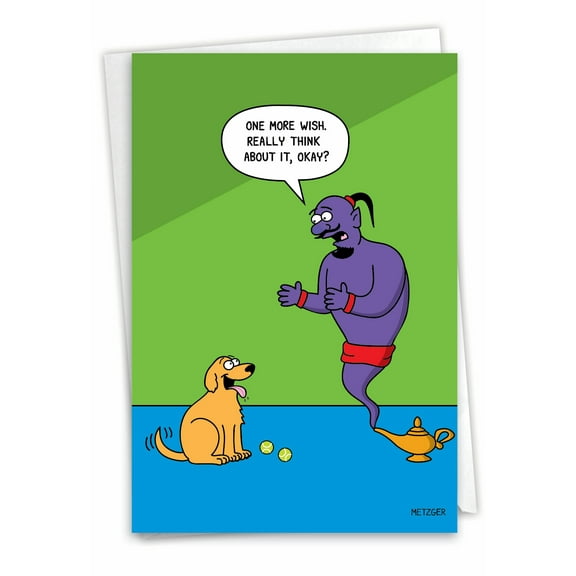 1 Funny Birthday Card with Envelope - Dog Wishes C3673BDG