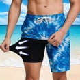 thumbnail image 6 of Miqool Men's 2 in 1 Swim Trunks with Compression Liner, Quick Dry Beach Shorts with Pockets, Summer Hawaiian Print Bathing Suit for Swimming Surfing, 6 of 9