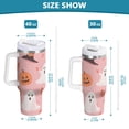 thumbnail image 6 of Yayeee 40oz Stainless Steel Tumbler with Straw and Handle Double-Wall Insulated Travel Water Bottle, Cute Pink Halloween, 6 of 8