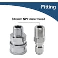 thumbnail image 3 of Pressure Washer Quick Connect 3/8 Inch, Pressure Washer Fittings, Adapter Set, Male Thread, 4 Pieces, 3 of 5