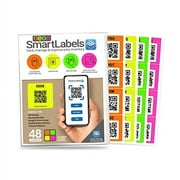 QR Code Smart Labels | Color Coded Scannable Stickers for Storage Bins, Moving Containers & Organization | Pack and Track Inventory on iOS & Android App | Pack of 48 (Neon)
