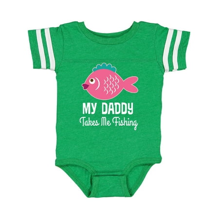 

Inktastic My Daddy Takes Me Fishing Girls Gift Baby Girl Bodysuit