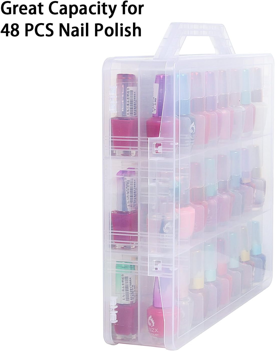 MRSXXNTY Universal Nail Polish Holder Organizer for 48 Bottles Adjustable Dividers Space Saver