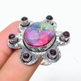 thumbnail image 2 of Natural Rainbow Solar Quartz Gemstone 925 Sterling Silver Ring Size 6, 2 of 2