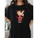 thumbnail image 2 of Chic Women's Casual Black T-Shirt with Retro Cupid & Bow Print - 100%, Round Neck, Short Sleeve - Breathable & Comfortable for Outdoor Activities & Travel - Easy Care, All-Season Wear, 2 of 8