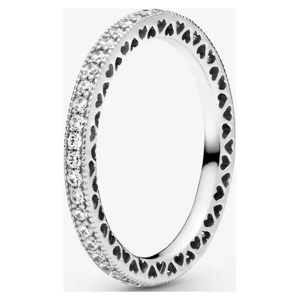 Anillo brillante para mujer, sortija con corazones brillantes,sortija de Triple fila, Pavé atemporal, círculo transparente, redondo,joyería fina de circonia cúbica transparente, regalo