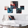 thumbnail image 2 of Designart "Captivating Liquid Ink Blue and Red III" Modern Geometric Metal Art Print Set, 2 of 5