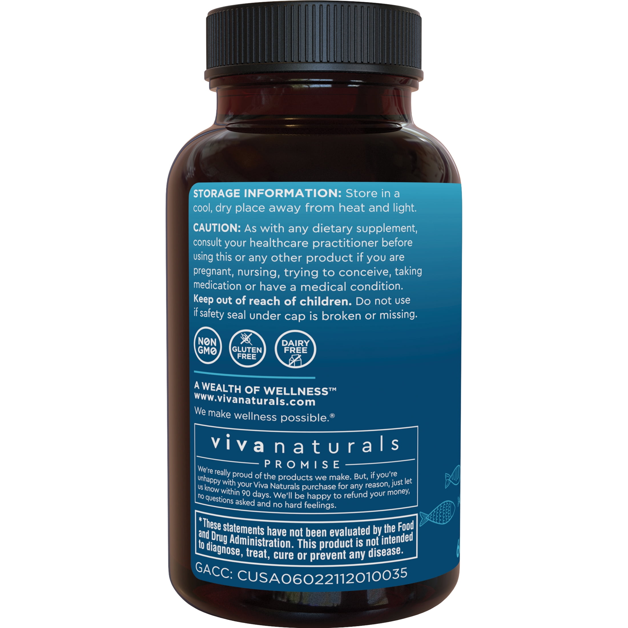 Viva Naturals Triple-Strength Omega 3 Fish Oil Supplement, 2500 mg, 60 Pescatarian-Friendly Softgels