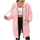 thumbnail image 2 of HongQid Women's Zip Up Hoodies Long Sleeve Long Tunic Sweatshirts Oversized Casual Waffle Fall Jacket Coat with Pocket, 2 of 5