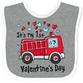 thumbnail image 3 of Inktastic It's My 1st Valentine's Day Fire Truck with Cute Dalmatian Boys or Girls Baby Bib, 3 of 4