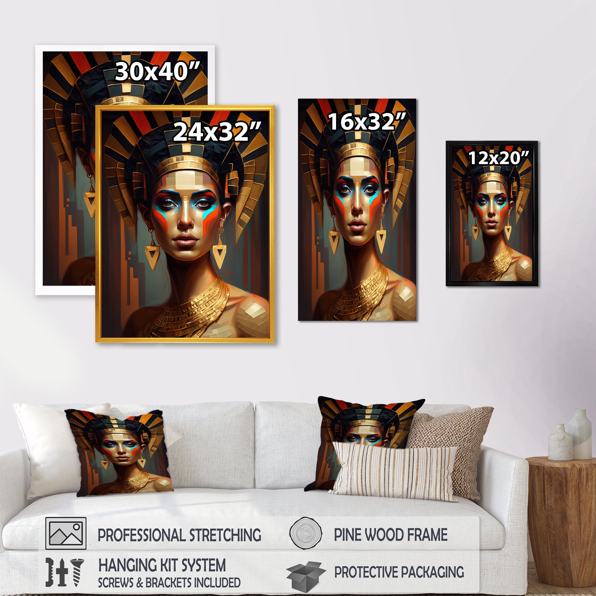 Designart Portrait Of Egyptian Goddess IV Canvas Wall Art