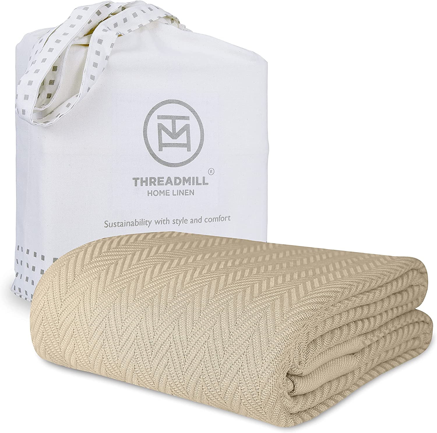 Threadmill Luxury Cotton Blankets for King Size bed AllSeason Cozy