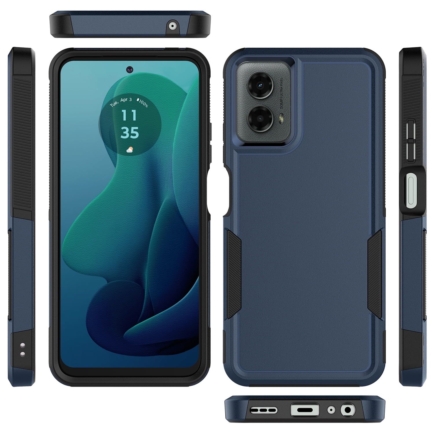 For Motorola Moto G 5G 2024 Phone Case, Moto G 5G 2024 Case, Dual Layer Shockproof Heavy Duty Military Grade Protective Case Hybrid Rugged Cover for Motorola G 5G 2024, Blue