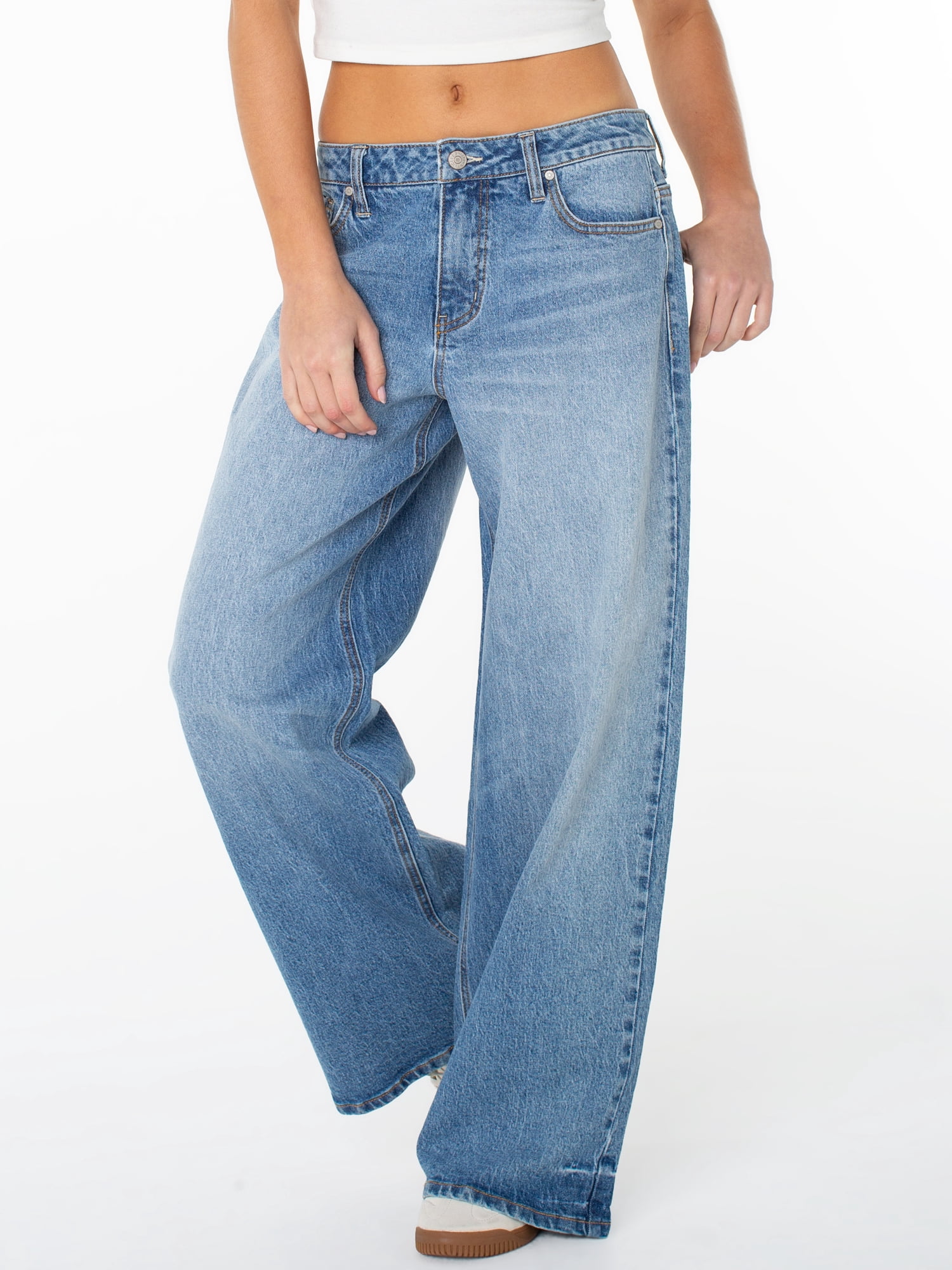Celebrity Pink Women's and Women's Plus Slouchy Wide Leg with Back Buckle, Sizes 1-24