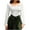 White, variant on BLVB Womens Renaissance Crop Tops Ruffle Smocked Waist Boho Shirt Long Sleeve off Shoulder Blouse for Party Club