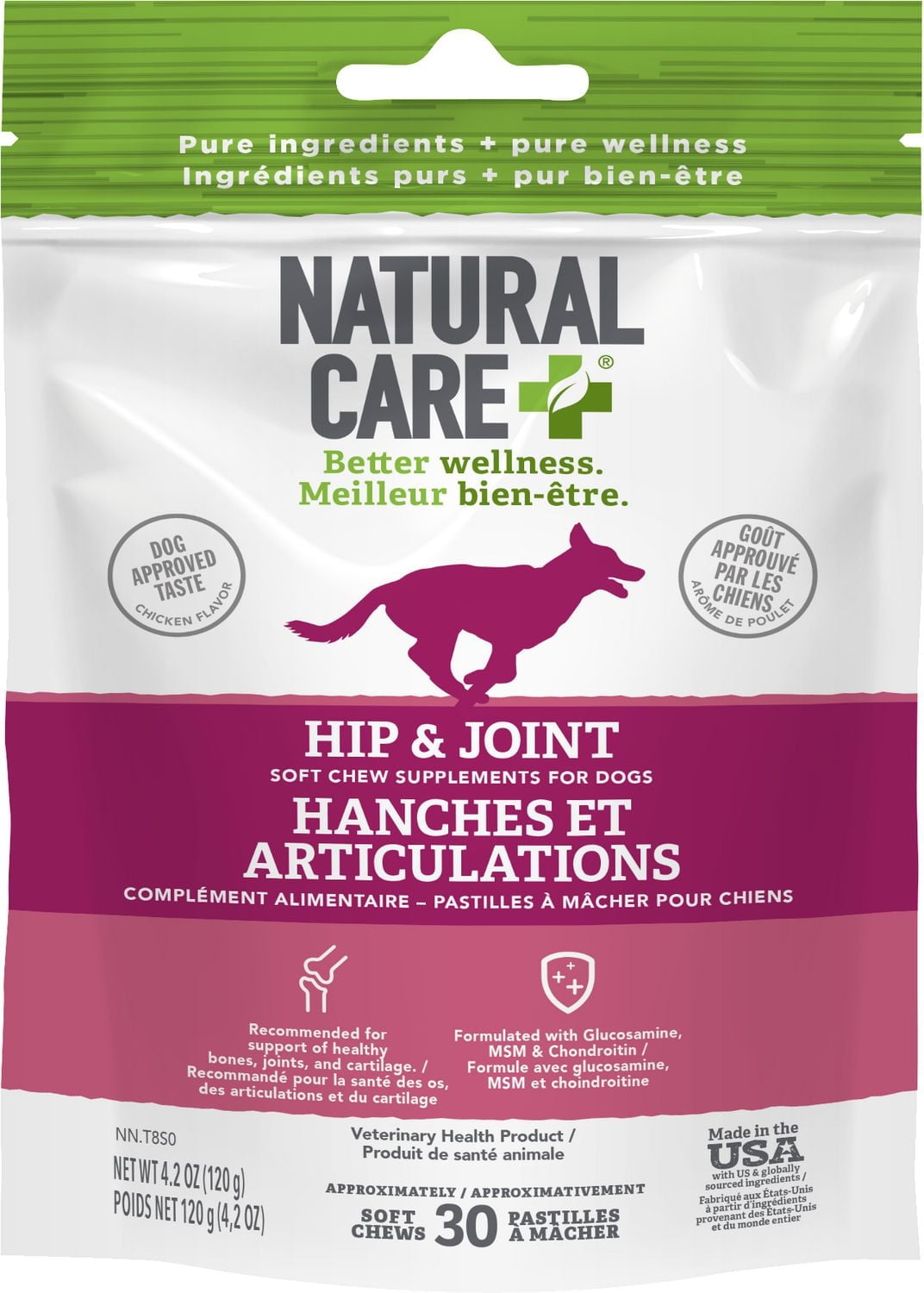 Natural Care Hip & Joint Chicken Daily Chews Dog Supplement, 30 Chews