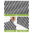 thumbnail image 4 of Black White Stripe Bar Stool Covers Set of 6, Modern Minimalist Geometric Striped Stretch Washable Bar Chair Covers with Backs, Removable Pub Counter Height Chair Cover for Kitchen Dining Room Cafe, 4 of 7