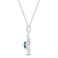 thumbnail image 2 of AFFY Celtic Knot Simulated Emerald Pendant Necklace in 14k White Gold Over Sterling Silver W/Chain 18", 2 of 5