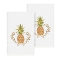 thumbnail image 2 of Authentic Hotel and Spa Turkish Cotton Pineapple Embroidered White 2-piece Towel Hand Set, 2 of 3