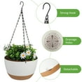 thumbnail image 4 of 2 Pack 10 Inch Hanging Planter, Self Watering Plant Pot Hanging Baskets Holder Plants with Drainage Holes & Removable Tray for Garden Home-White, 4 of 8