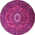 thumbnail image 1 of Ahgly Company Machine Washable Indoor Round Medallion Pink Traditional Area Rugs, 3' Round, 1 of 4