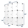 WorkIt! Stackable Cube Storage Organizer 9 Cubes 42" W x 42" H x