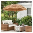 thumbnail image 3 of 6ft Thatched Patio Umbrella with Tilt & Carrying Bag - Outdoor Beach Sun Shade - Adjustable Height, Windproof, PP Thatch & Metal Frame - Hawaiian Style for Garden, Yard, Deck, 3 of 9