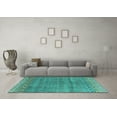thumbnail image 3 of Ahgly Company Indoor Round Abstract Turquoise Blue Modern Area Rugs, 4' Round, 3 of 4