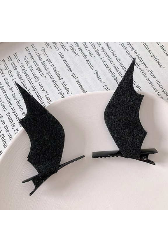 AYYUFE 2Pcs Devil Wings Hair Clip Eye-catching Anti Slip Styling Accessories Cosplay Party Bat Wings Hairpin for Festival