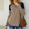 thumbnail image 2 of Vedolay Womens Fall Tops Casual Oversized T Shirts Loose Fit Blouses for Leggings Khaki,L, 2 of 5