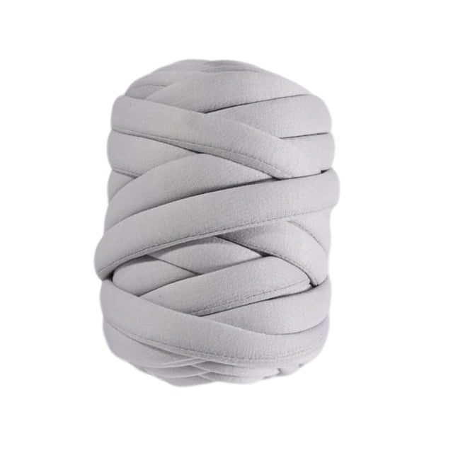 Hilo grueso de 250 g, hilo de tubo gigante, hilo grueso y suave para tejer a mano, hilo gigante para tejer a mano. Gris claro