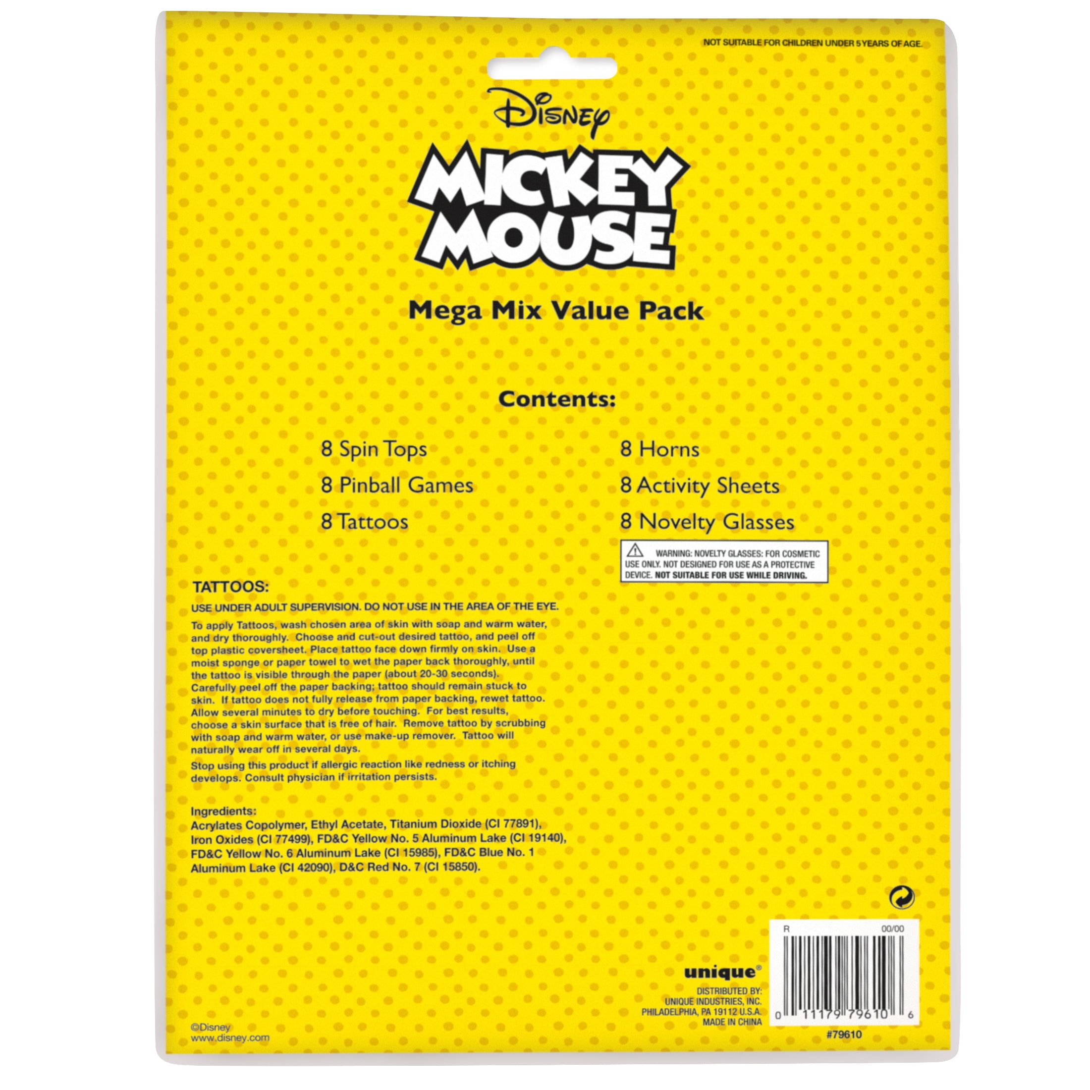 (2 pack) Mickey Mouse Party Favors for 8, 48 pieces