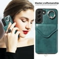 thumbnail image 4 of Galaxy S22 Plus Case with Ring Holder Stand, Allytech Classic PU Leather Back Cover with Cards Holder Shockproof Detachable Shoulder Strap Wallet Case for Samsung Galaxy S22 Plus - Green, 4 of 14