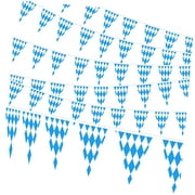 Hyjoy 197 Feet Oktoberfest Banner Flags, 6 Packs - Blue White Pennant for German Themed Party Decorations - Bavarian Festival Indoor Decor